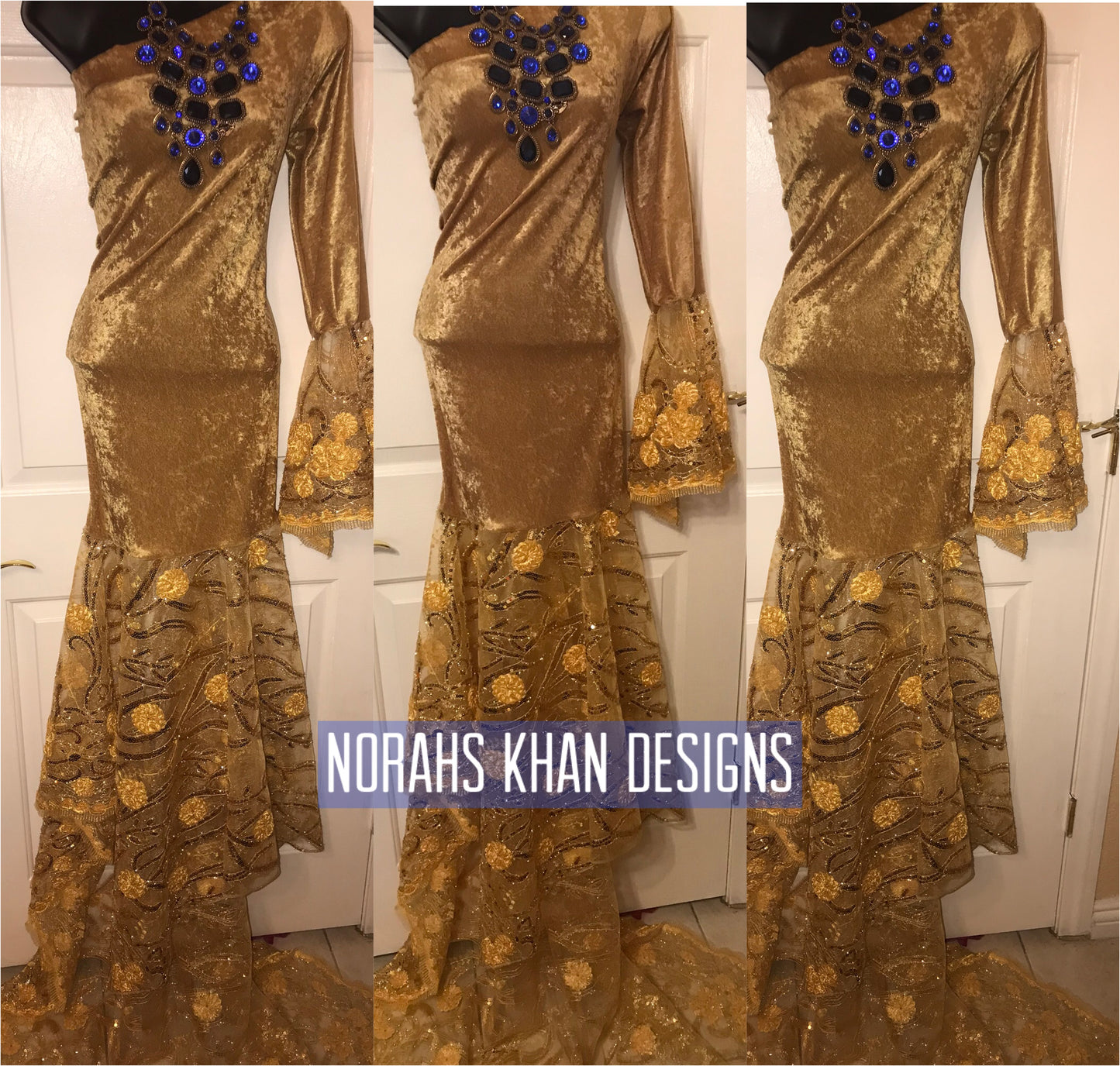 Velvet and Lace Gown