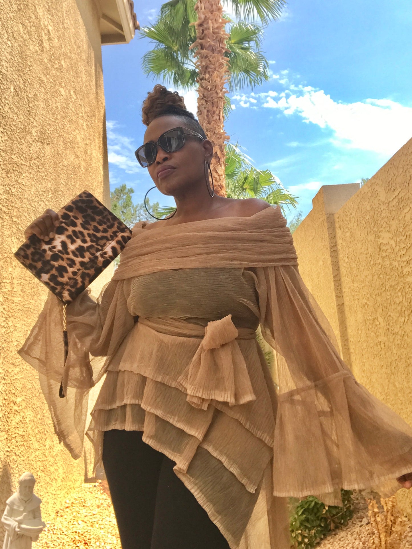 Sheer Blouse with Train