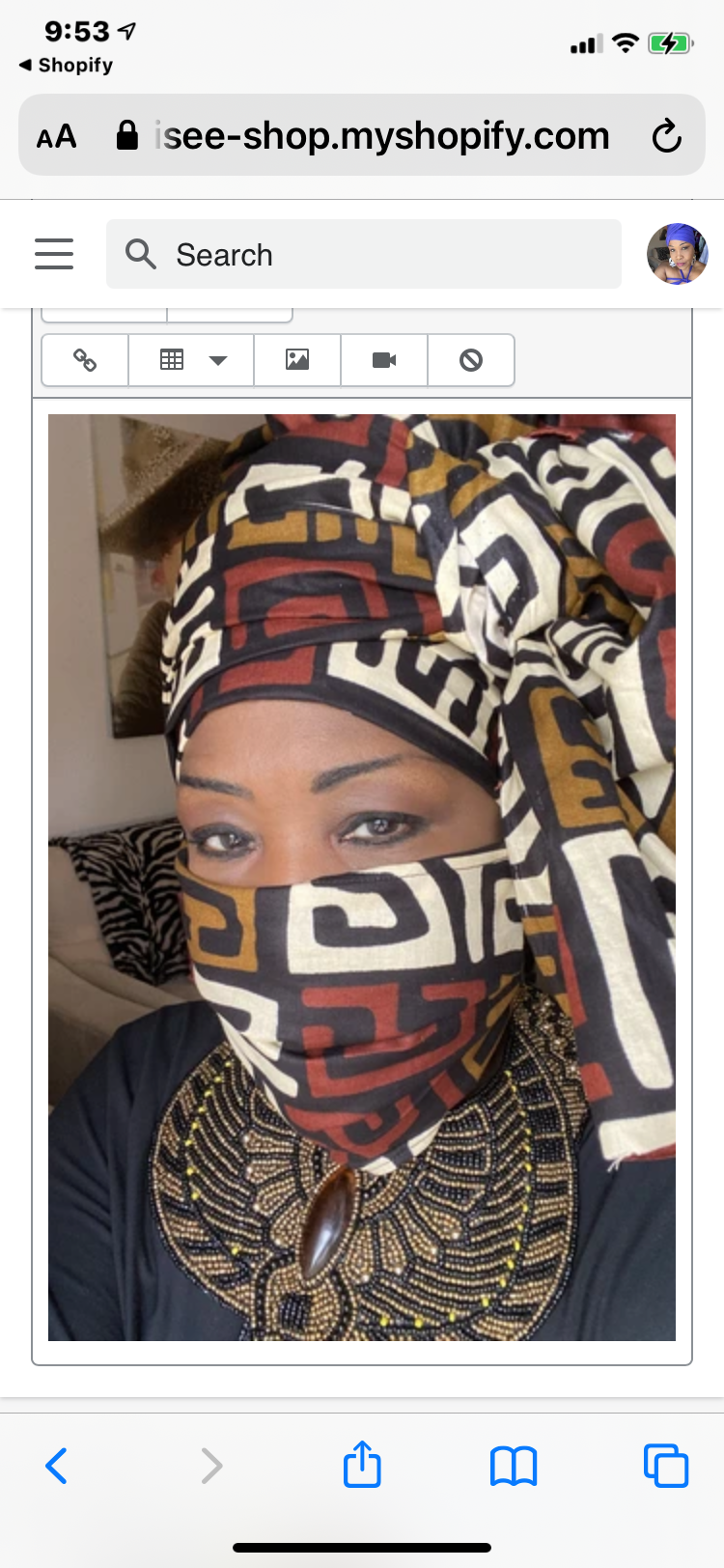 Headwrap and Mask Set