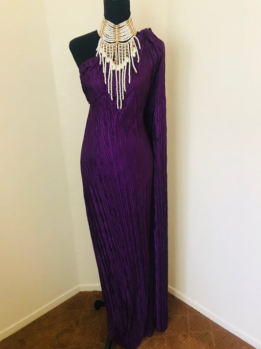Off Shoulder Drape Gown
