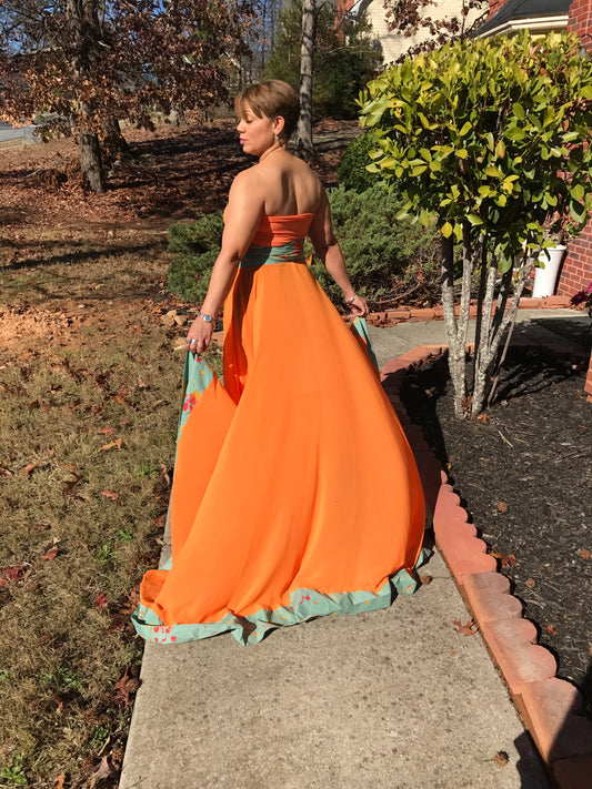 Batik and Chiffon Gown