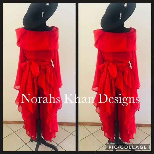 Sheer Blouse with Train