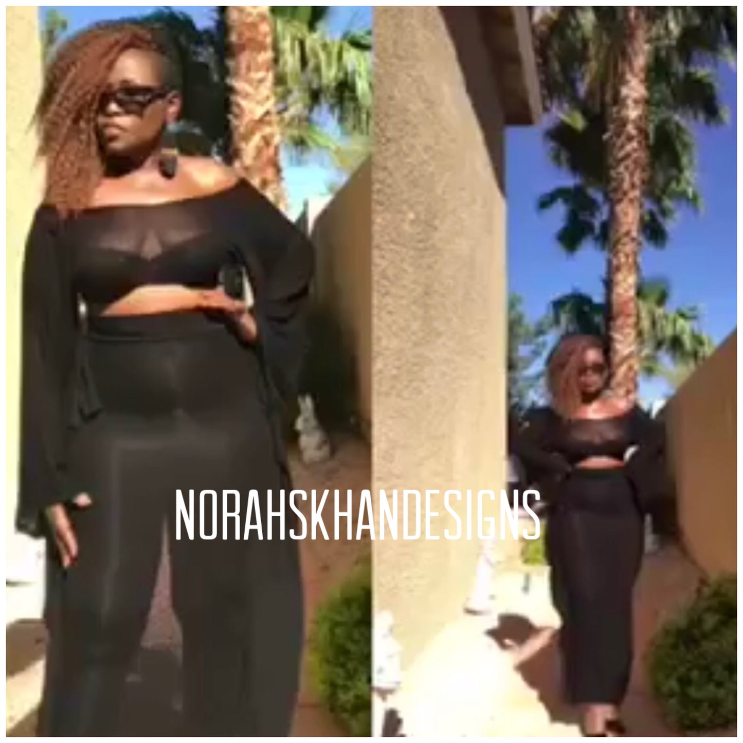 Sheer Skirt and Crop Top Set