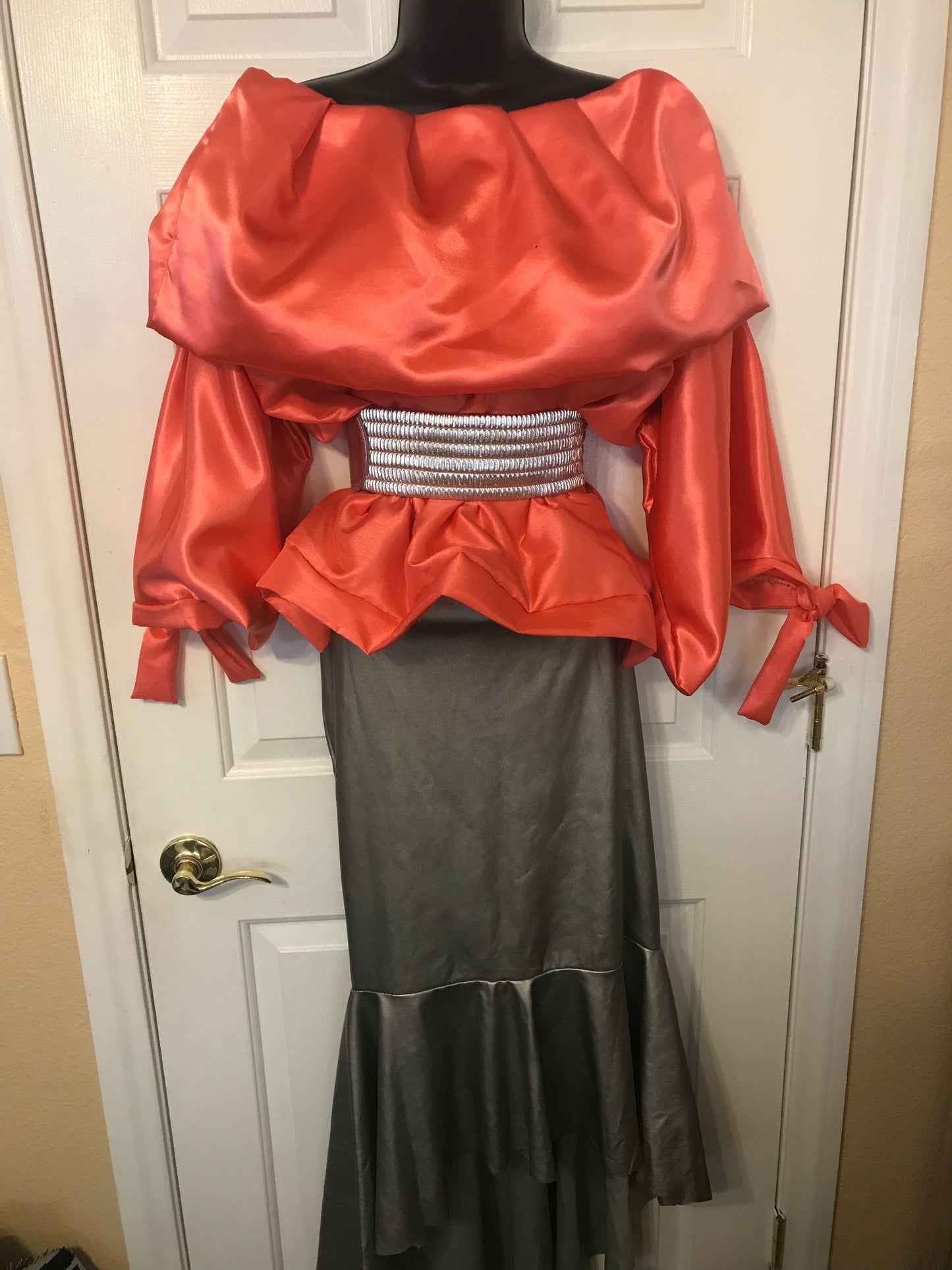 Silver Faux Leather Skirt