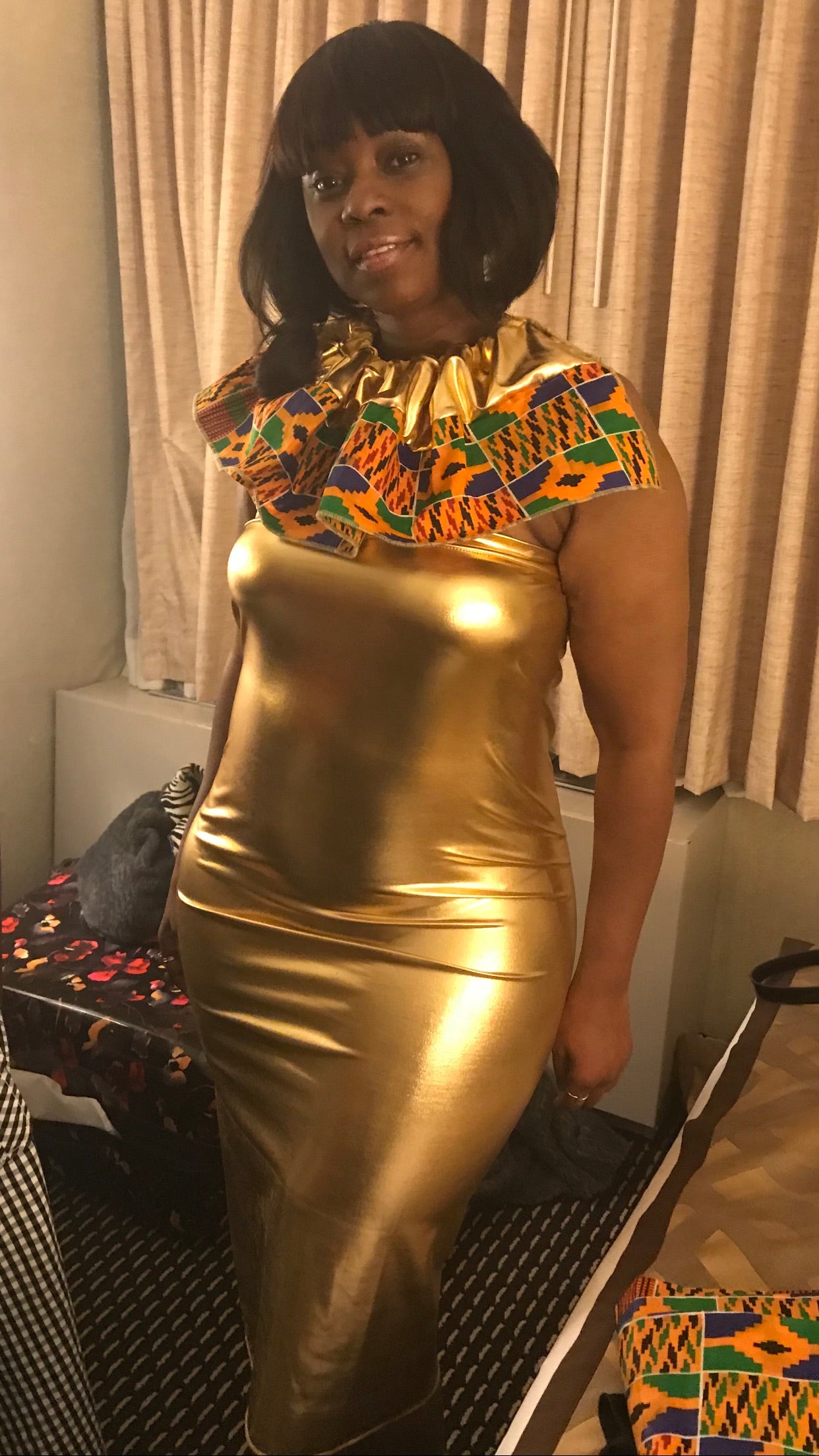 Gold Tube Dress and Collar