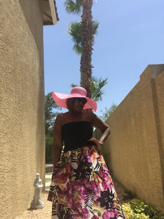 Raspberry Floral Sundress