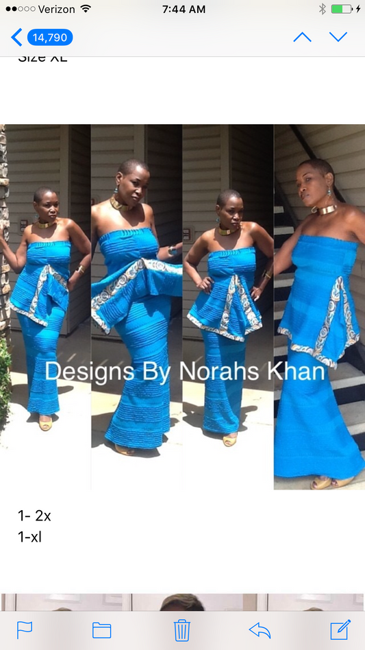 Blue Skirt Set